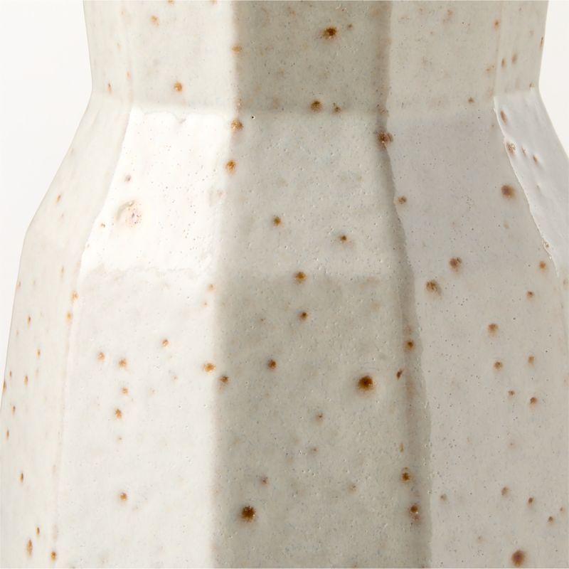 Miramar Paneled White Ceramic Vase with Reactive Glaze - image 2 of 3