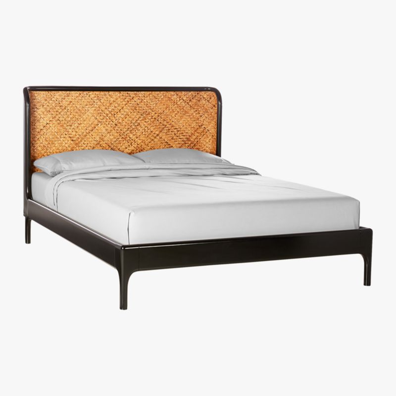 Miri Black and Rattan Queen Bed + Reviews CB2 Canada