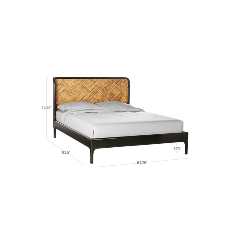 Miri Black and Rattan Queen Bed Reviews CB2