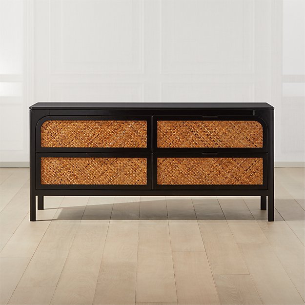 Miri 4 Drawer Black Cane Dresser Reviews CB2
