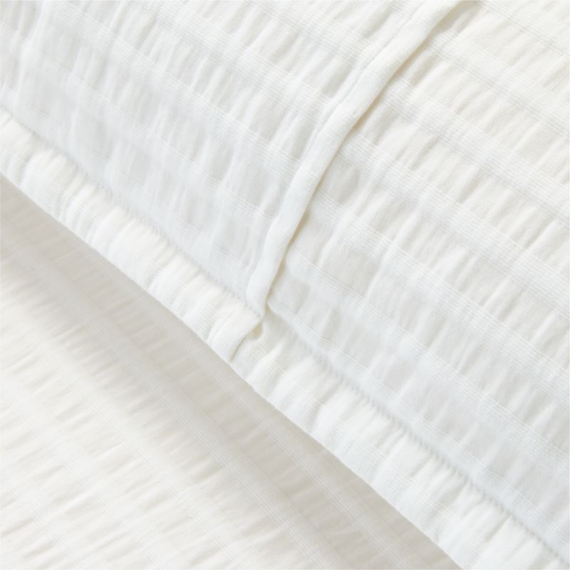 Mitra Organic Cotton Ribbed Jacquard White Standard Pillow Shams Set of 2 - image 2 of 4