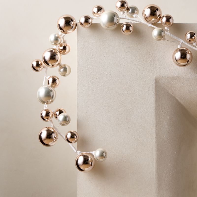 Mixed Neutrals Ball Holiday Garland 72" - image 2 of 3