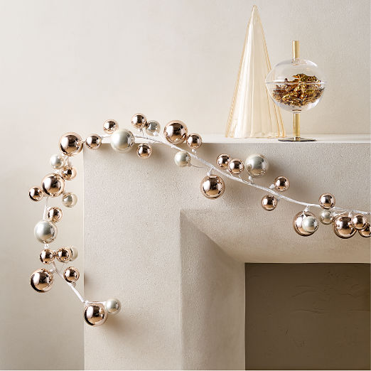 Mixed Neutrals Ball Holiday Garland 72"
