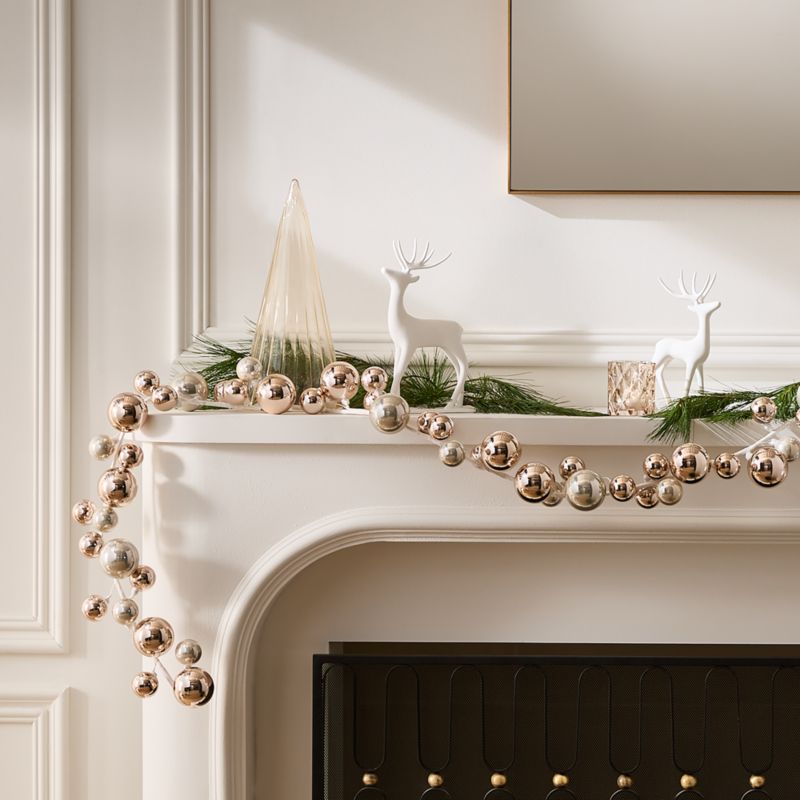 Mixed Neutrals Ball Holiday Garland 72" - image 1 of 3