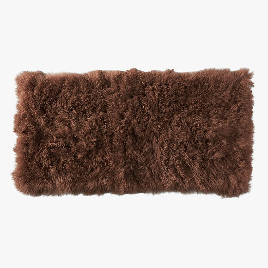 Mongolian Brown Sheepskin Fur Throw Blanket