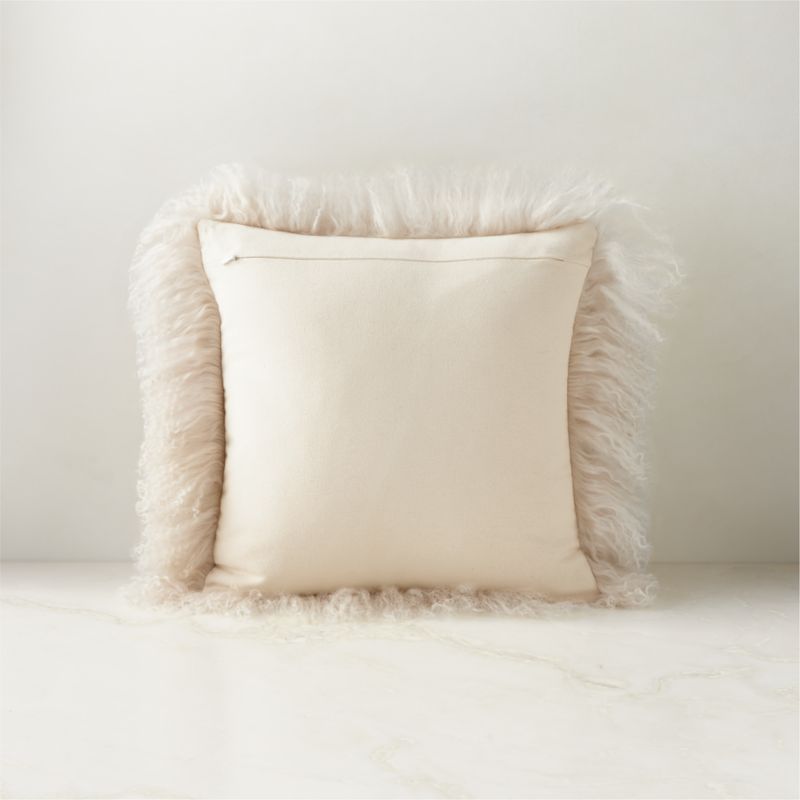 Ivory fur throw pillows sale