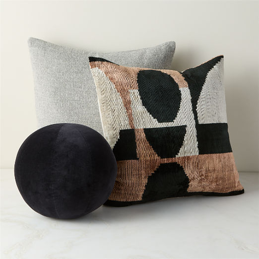 Modern Graphic Throw Pillow Set with Feather Down Inserts