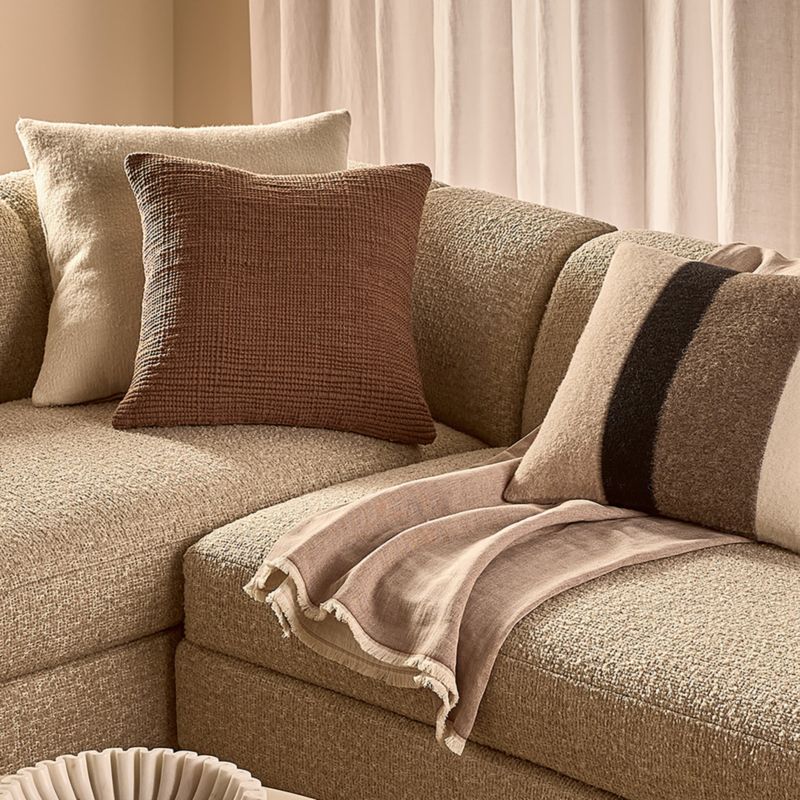 Tadeo Warm White Boiled Wool Throw Pillow with Down-Alternative Insert 23"x23" - image 5 of 6