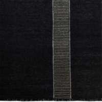 Moleno Handwoven Black Stripe New Zealand Wool and Linen Rug Swatch 12"x12"