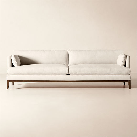 Mona Off-White Performance Linen Sofa (79.5"-103")