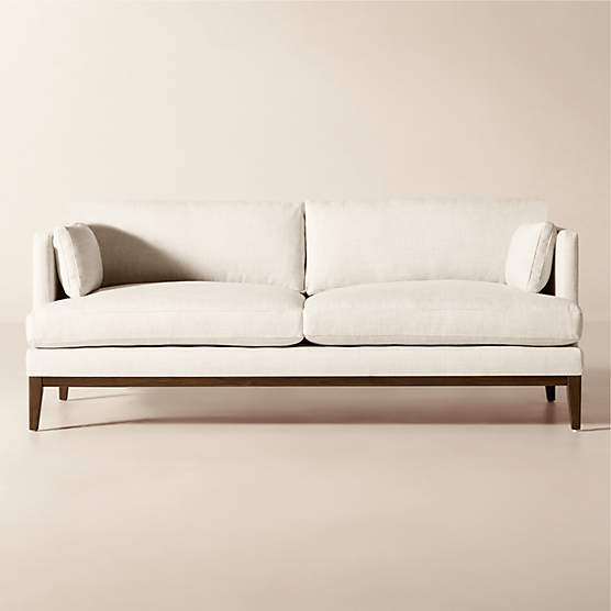 Mona 79.5" Off-White Performance Linen Apartment Sofa