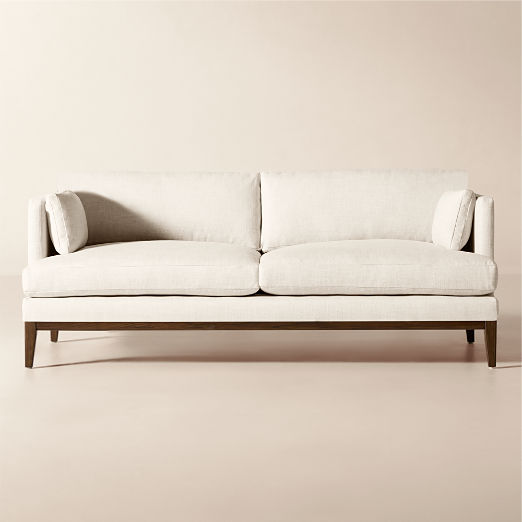 Mona 79.5" Off-White Performance Linen Apartment Sofa