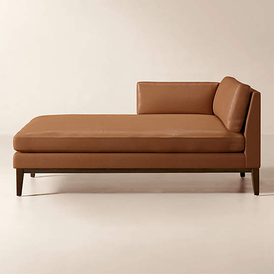 Mona Leather Left-Arm Chaise