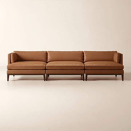 Mona 3-Piece Leather Sectional Sofa