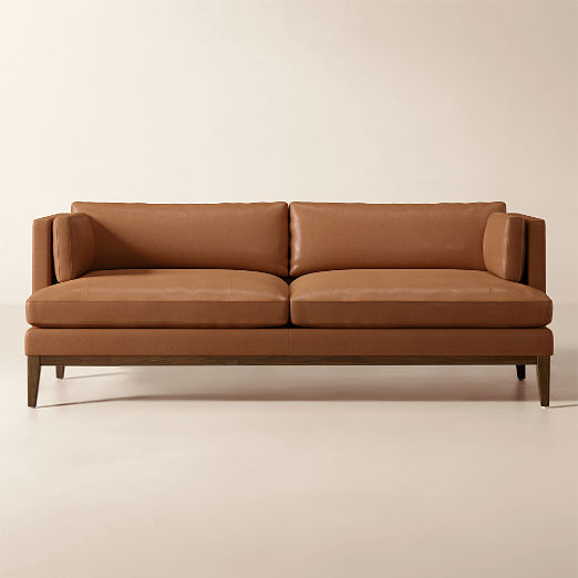 Mona 79.5" Leather Apartment Sofa
