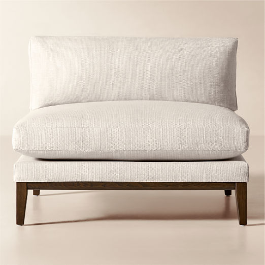 Mona Off-White Performance Linen Armless Chair