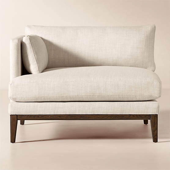 Mona Off-White Performance Linen Left-Arm Chair