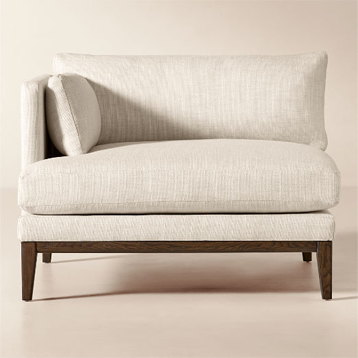 Mona Off-White Performance Linen Left-Arm Chair