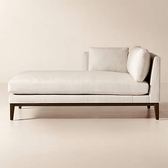 Mona Off-White Performance Linen Left-Arm Chaise