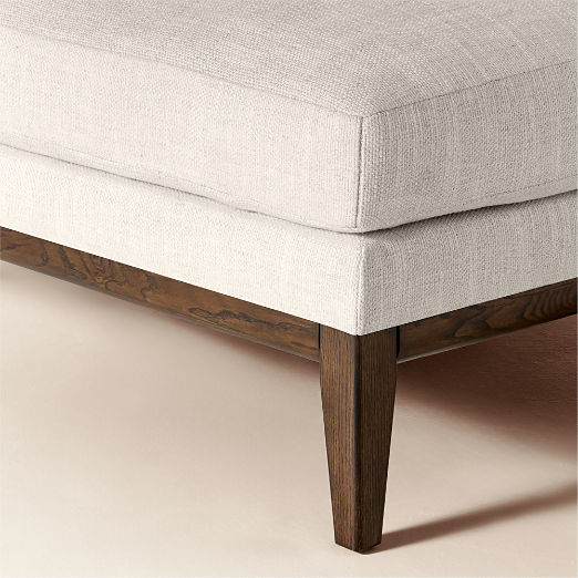 Mona Off-White Performance Linen Ottoman