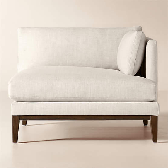 Mona Off-White Performance Linen Right-Arm Chair