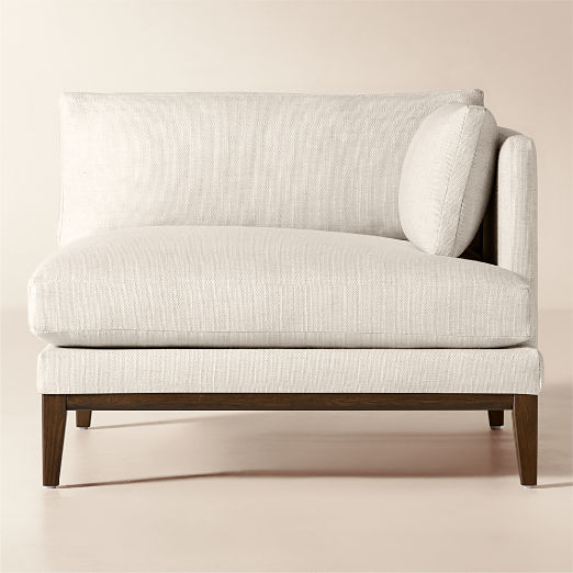 Mona Off-White Performance Linen Right-Arm Chair