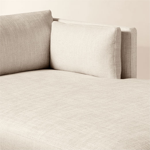 Mona 3-Piece L-Shaped Off-White Performance Linen Sectional Sofa with Right-Arm Chaise