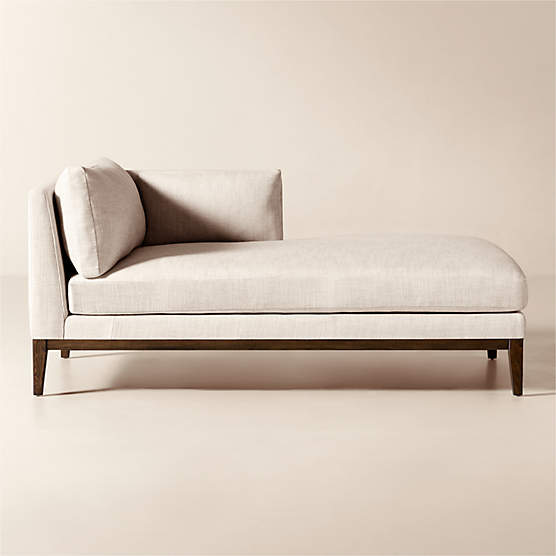 Mona Off-White Performance Linen Right-Arm Chaise