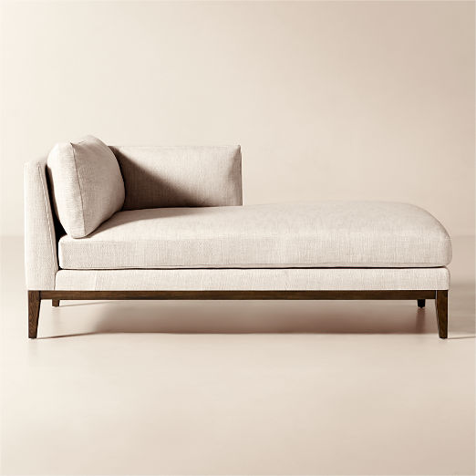 Mona Off-White Performance Linen Right-Arm Chaise