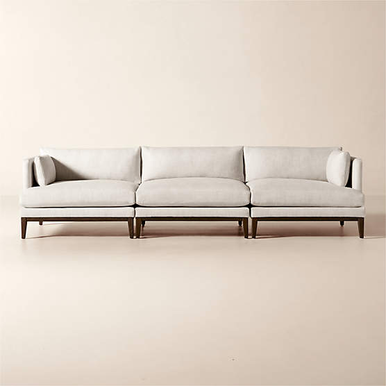 Mona 3-Piece Off-White Performance Linen Sectional Sofa