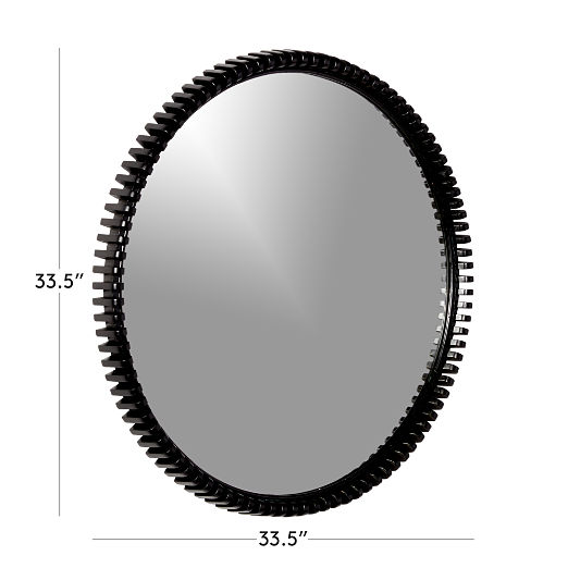 Monaco Black Round Wall Mirror 33.5"