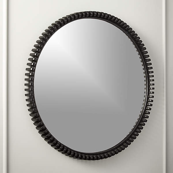 Monaco Black Round Modern Wall Mirror 33.5 + Reviews