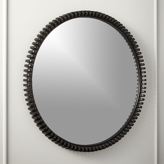 Monaco Black Round Wall Mirror 33.5"