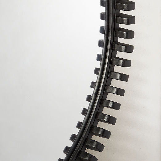 Monaco Black Round Wall Mirror 33.5"