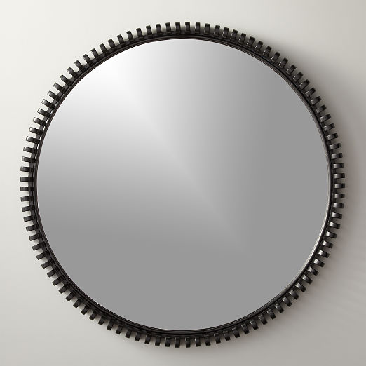 Monaco Black Round Wall Mirror 33.5"