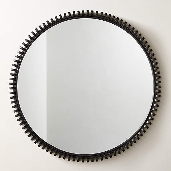Monaco Black Round Wall Mirror 33.5"