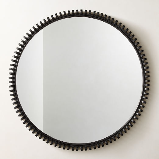 Monaco Black Round Wall Mirror 33.5"