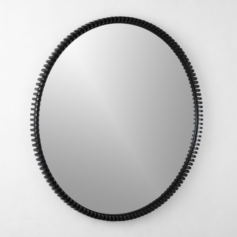 Monaco Black Round Wall Mirror 48" - image 3 of 5