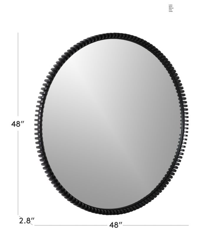 View Monaco Black Round Wall Mirror 48" - image 3 of 5