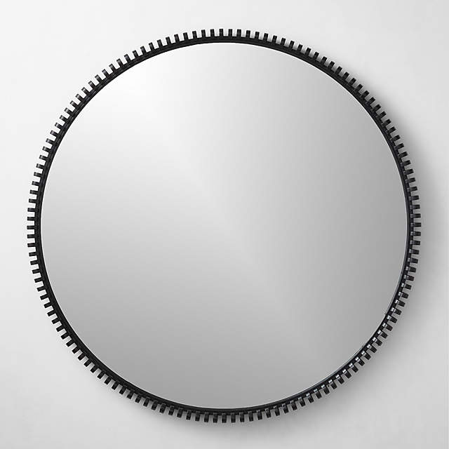 Monaco Black Round Modern Wall Mirror 33.5 + Reviews