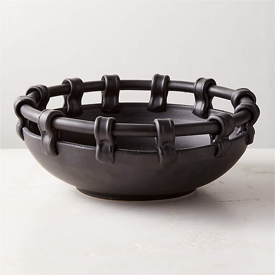 Mondovi Black Ceramic Decorative Bowl