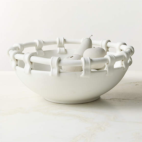 Mondovi White Ceramic Decorative Bowl