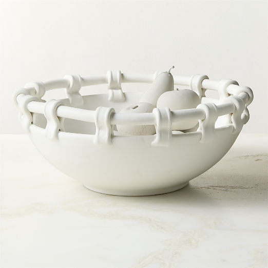 Mondovi White Ceramic Decorative Bowl