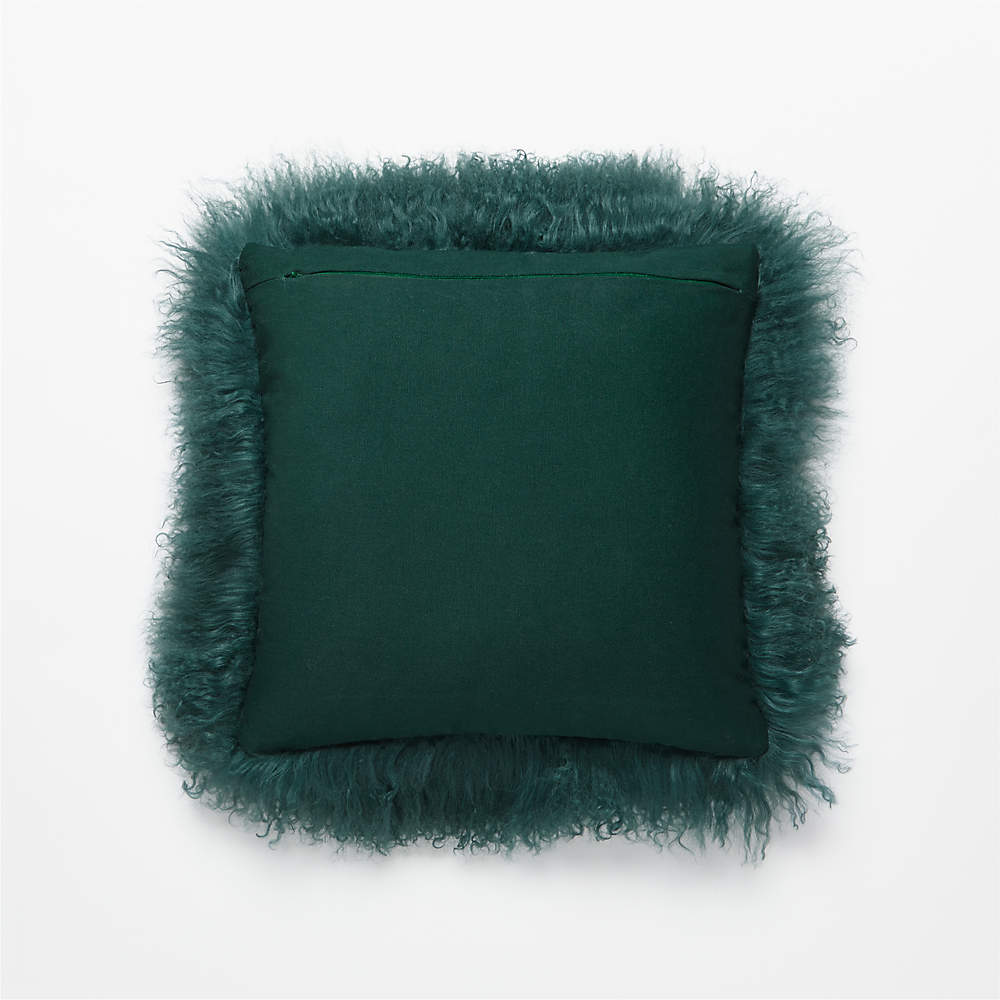 Channel Rust Orange Faux Fur Throw Pillow with Down-Alternative