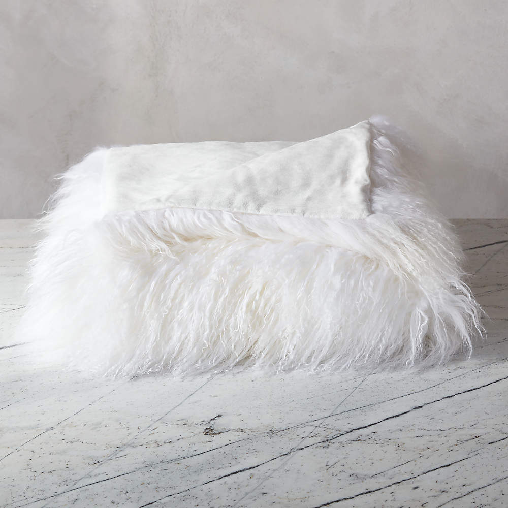 cb2 faux fur throw