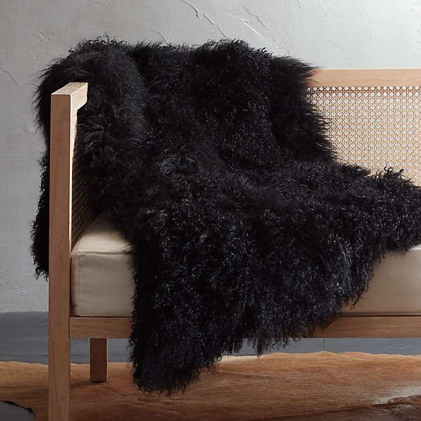 cb2 faux fur throw