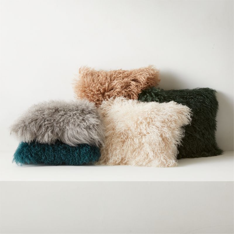 Genuine mongolian fur cushions best sale