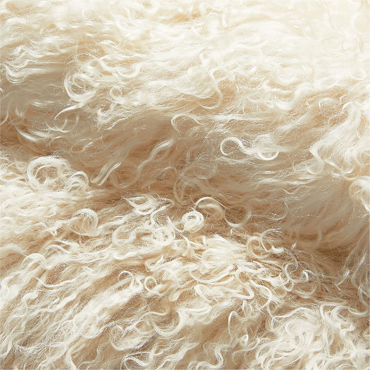 Warm White Mongolian Sheepskin Fur Throw Blanket