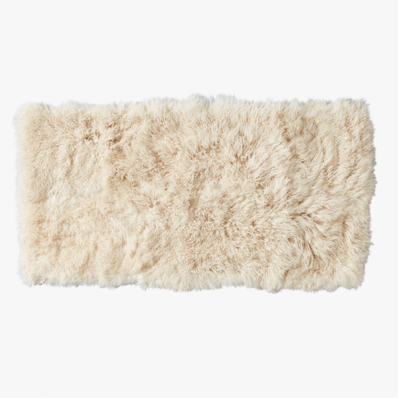 Warm White Mongolian Sheepskin Fur Throw Blanket - image 1 of 7