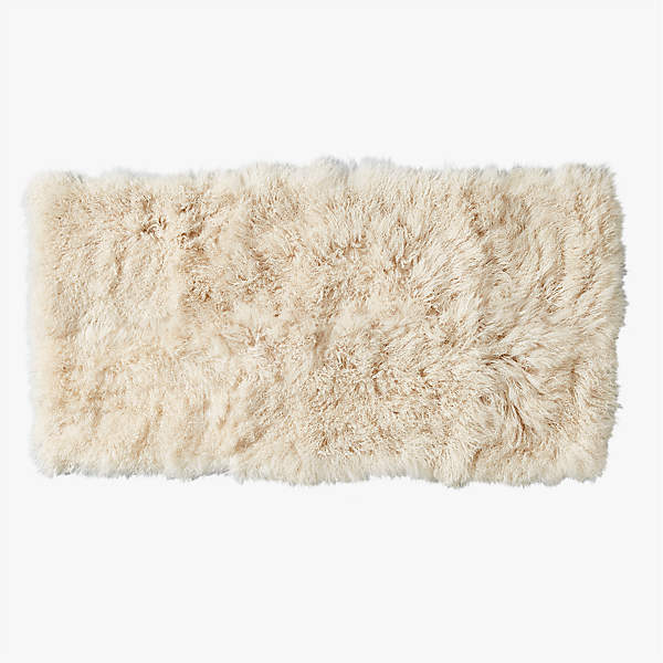 Warm White Mongolian Sheepskin Fur Throw Blanket + Reviews | CB2
